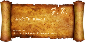 Fabók Kamill névjegykártya